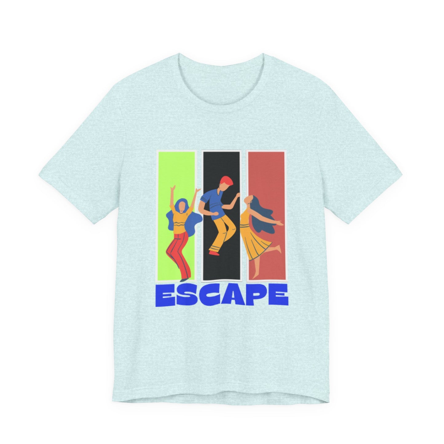 T-Shirt — Small Colorful Retro Stripe Chest Logo