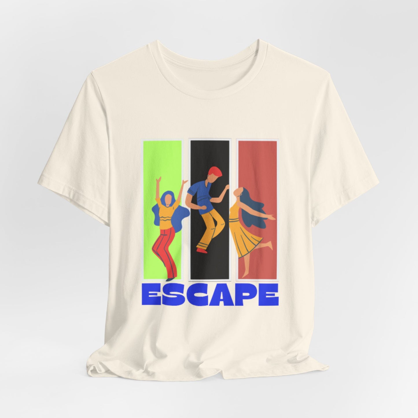 T-Shirt — Small Colorful Retro Stripe Chest Logo