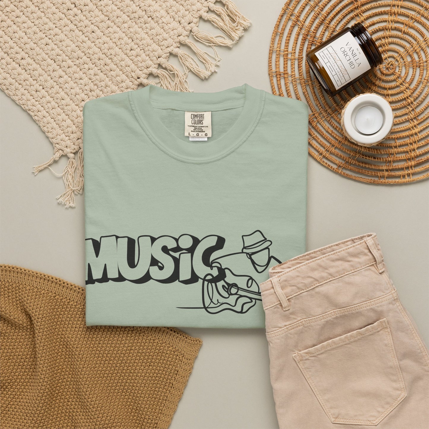 Music Guitar Tee — Minimalist Guitarist Graphic T-Shirt