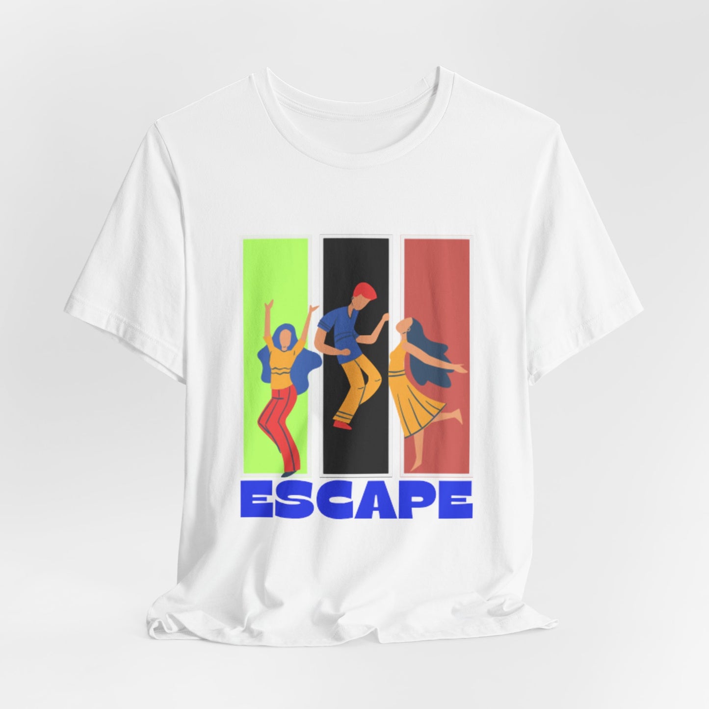T-Shirt — Small Colorful Retro Stripe Chest Logo