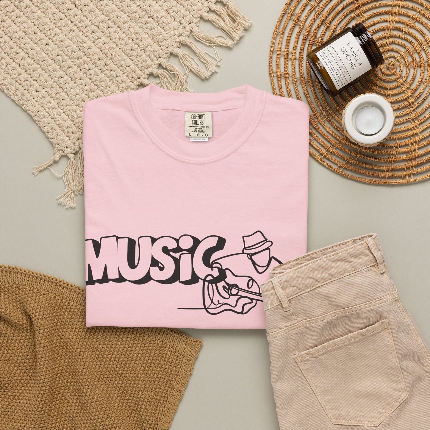 Music Guitar Tee — Minimalist Guitarist Graphic T-Shirt